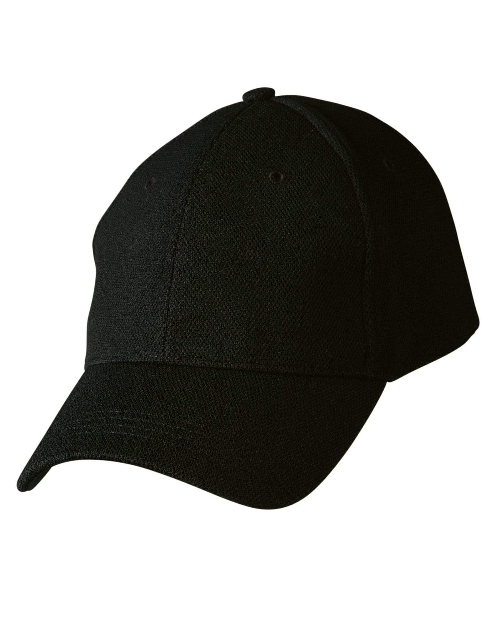 Pique Mesh Cap CH77 Active Wear Australian Industrial Wear Black One size 